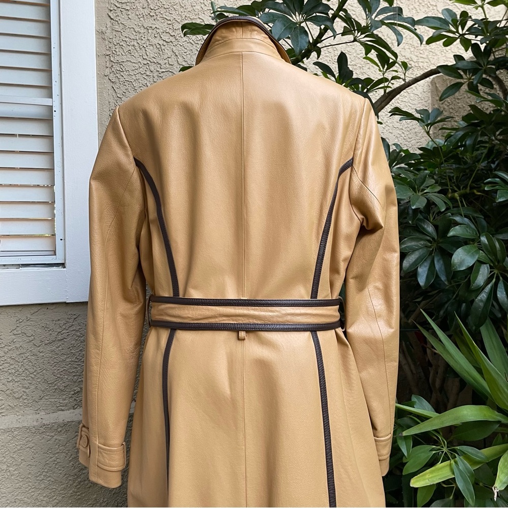 Vintage tan/brown Newportnews leather full length coat - Picture 12 of 14